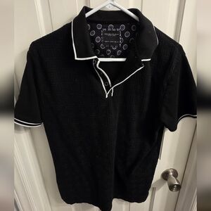 Denim and Flower Polo Shirt